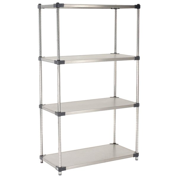 Nexel Stainless Steel Solid Shelving, 36W x 24D x 63H 24366SS